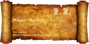 Máyer Martin névjegykártya